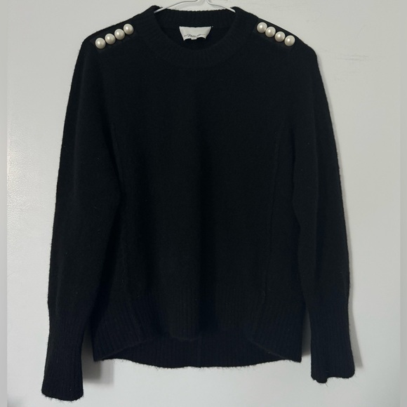 3.1 Phillip Lim Pearl Embellished Sweater in Black - Picture 3 of 10